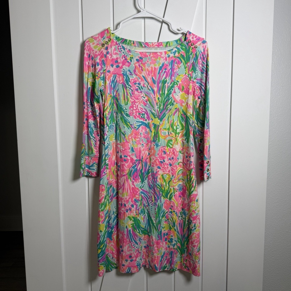 Lilly Pulitzer Sophie Dress Size XS Tropical Floral Coastal Preppy Resortwear